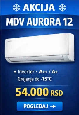 MDV Aurora 12 inverter klima 12000 BTU akcija 54000 RSD